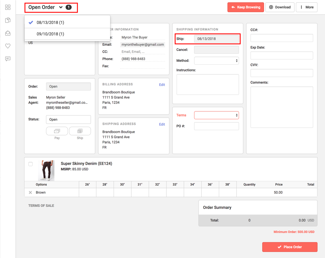 What are Ship Date and Cancel Date for?